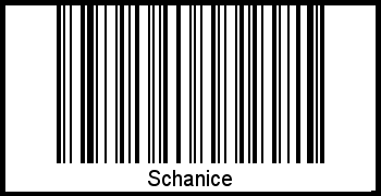 Der Voname Schanice als Barcode und QR-Code