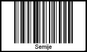 Der Voname Semije als Barcode und QR-Code