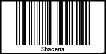 Barcode des Vornamen Shaderia