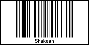 Der Voname Shakeah als Barcode und QR-Code