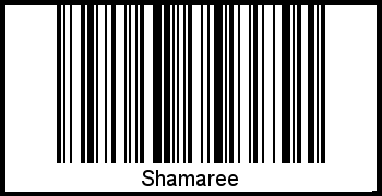 Der Voname Shamaree als Barcode und QR-Code