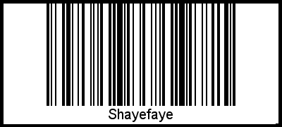 Der Voname Shayefaye als Barcode und QR-Code