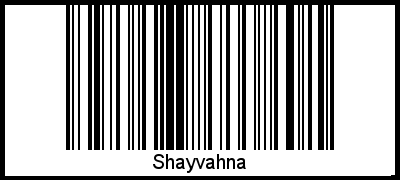 Der Voname Shayvahna als Barcode und QR-Code