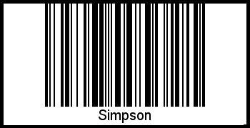 Barcode des Vornamen Simpson