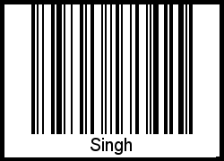 Barcode des Vornamen Singh