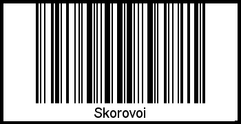 Der Voname Skorovoi als Barcode und QR-Code