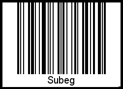 Der Voname Subeg als Barcode und QR-Code