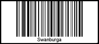 Der Voname Swanburga als Barcode und QR-Code