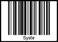 Barcode des Vornamen Syste