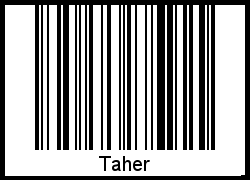 Interpretation von Taher als Barcode