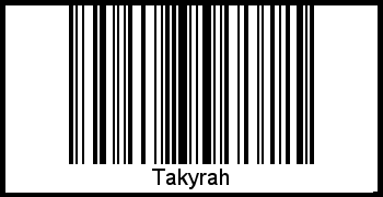 Takyrah als Barcode und QR-Code