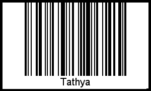 Der Voname Tathya als Barcode und QR-Code