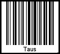 Der Voname Taus als Barcode und QR-Code