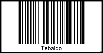 Tebaldo als Barcode und QR-Code