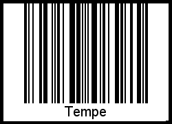 Der Voname Tempe als Barcode und QR-Code