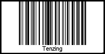 Der Voname Tenzing als Barcode und QR-Code