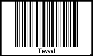 Der Voname Tevval als Barcode und QR-Code