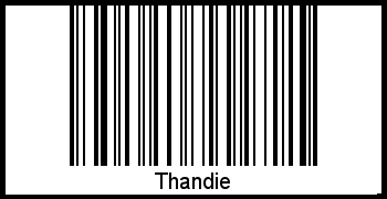 Der Voname Thandie als Barcode und QR-Code