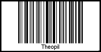 Der Voname Theopil als Barcode und QR-Code