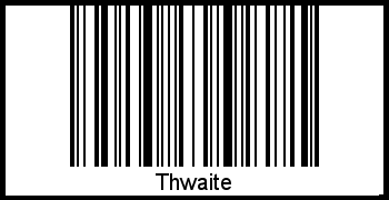 Barcode des Vornamen Thwaite