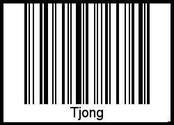 Der Voname Tjong als Barcode und QR-Code