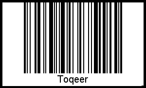Barcode des Vornamen Toqeer