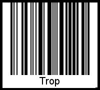 Der Voname Trop als Barcode und QR-Code