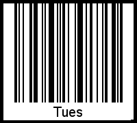 Der Voname Tues als Barcode und QR-Code