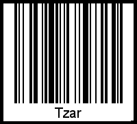 Tzar als Barcode und QR-Code