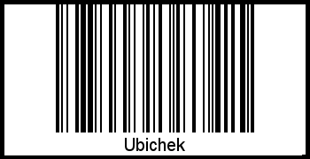 Barcode des Vornamen Ubichek