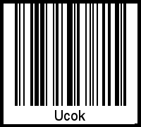 Der Voname Ucok als Barcode und QR-Code