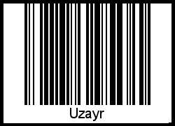 Uzayr als Barcode und QR-Code