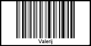 Der Voname Valerij als Barcode und QR-Code