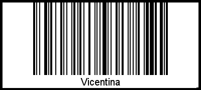 Barcode des Vornamen Vicentina