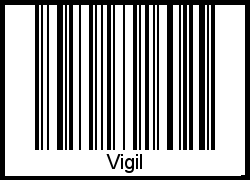 Vigil als Barcode und QR-Code