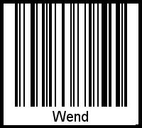 Der Voname Wend als Barcode und QR-Code