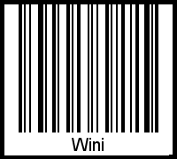 Der Voname Wini als Barcode und QR-Code