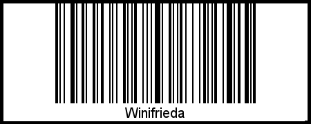 Winifrieda als Barcode und QR-Code