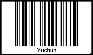 Barcode des Vornamen Yuchun