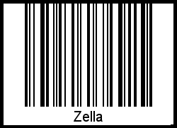 Der Voname Zella als Barcode und QR-Code