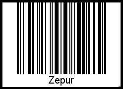 Barcode des Vornamen Zepur