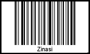 Barcode des Vornamen Zinasi