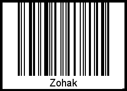 Der Voname Zohak als Barcode und QR-Code