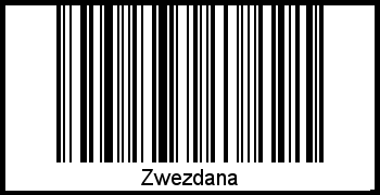 Der Voname Zwezdana als Barcode und QR-Code