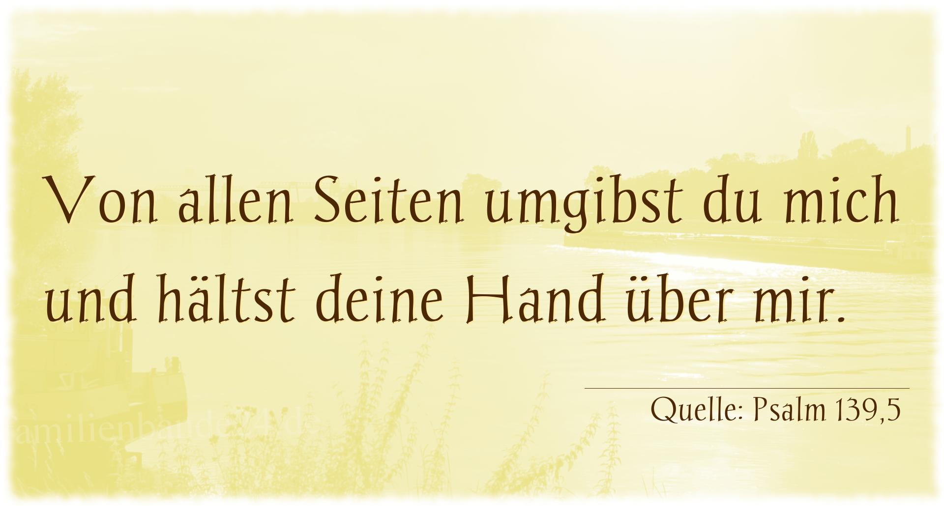 Taufspruch Nummer 176 (von Psalm 139,5): Von allen Seiten umgibst du mich und hältst deine Hand ü [...]