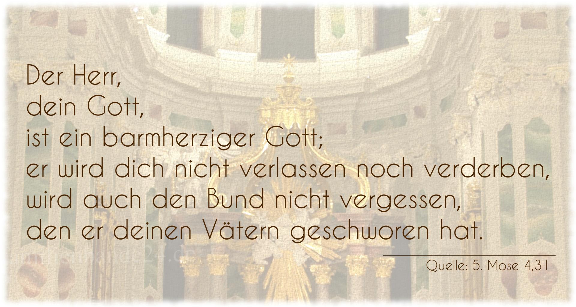 Taufspruch Nr. 187 (von 5. Mose 4,31): Der Herr, dein Gott, ist ein barmherziger Gott; er wird di [...]