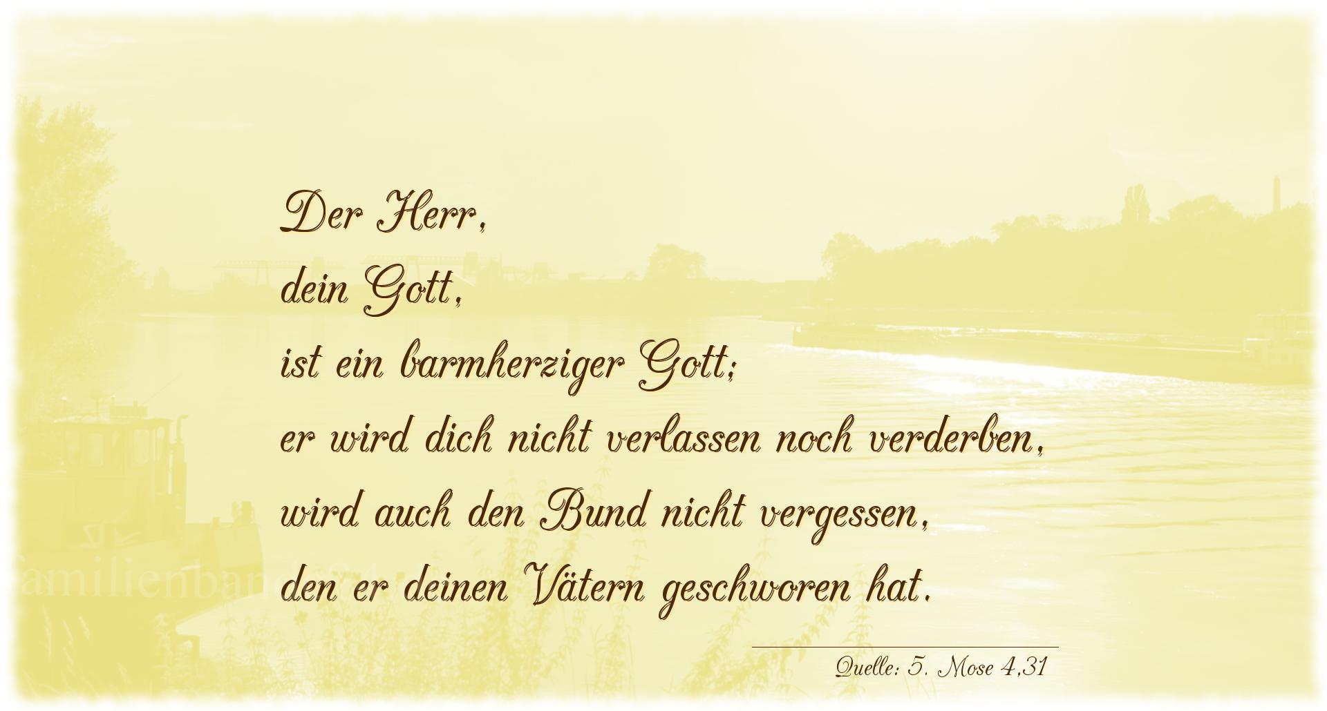 Taufspruch Nummer 187 (von 5. Mose 4,31): Der Herr, dein Gott, ist ein barmherziger Gott; er wird di [...]