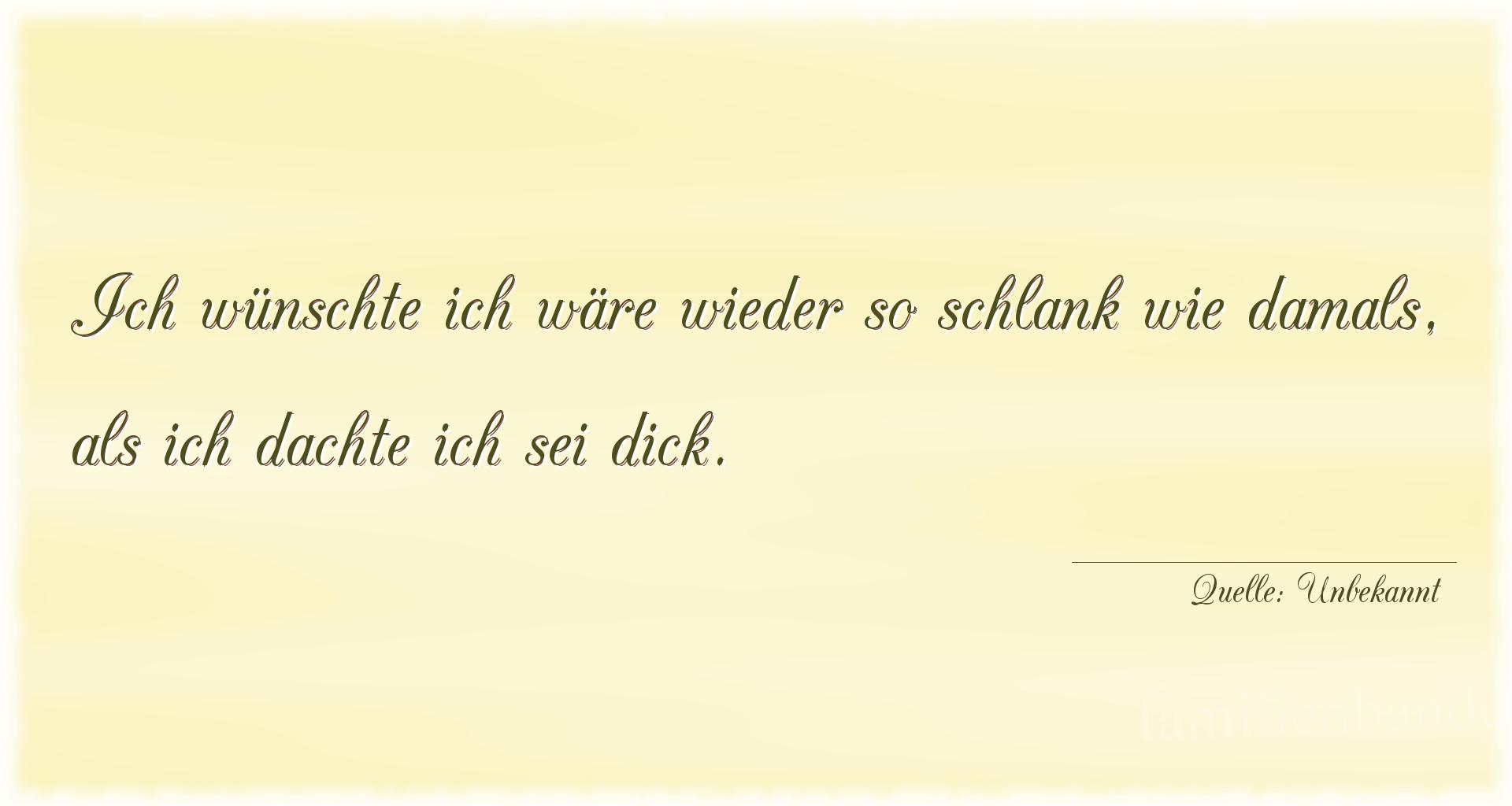 Aphorismus Nummer 1886: Ich wünschte ich wäre wieder so schlank wie damals, als  [...]