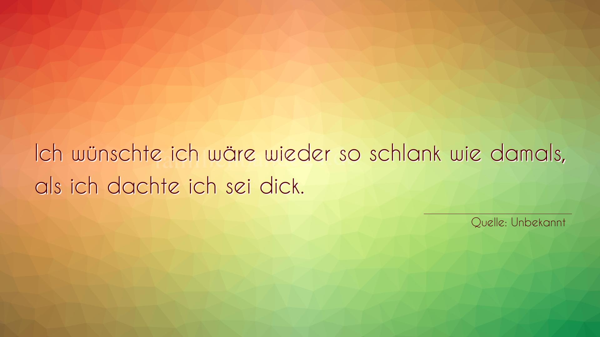 Aphorismus Nr. 1886: Ich wünschte ich wäre wieder so schlank wie damals, als  [...]