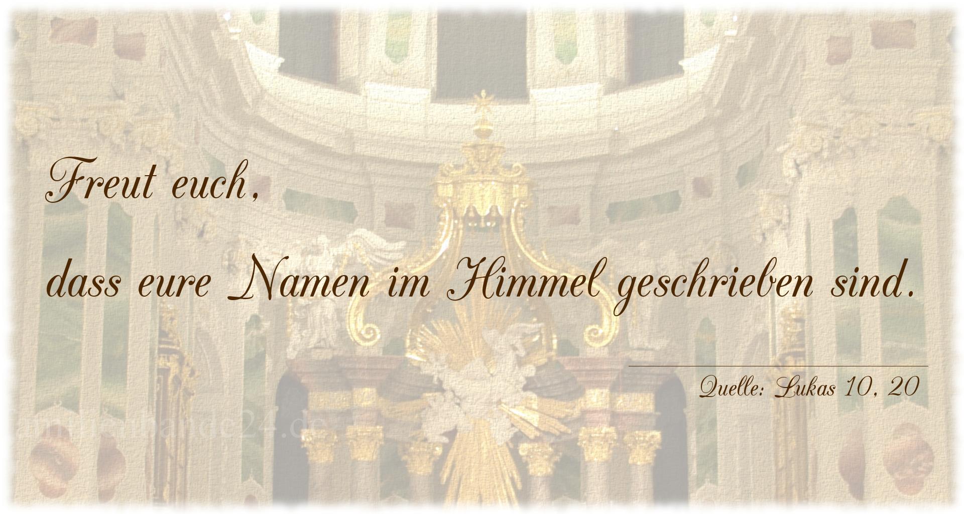 Taufspruch Nummer 188 (von Lukas 10, 20): Freut euch, dass eure Namen im Himmel geschrieben sind. 